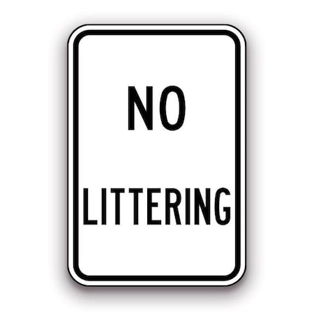 Orafol 12in X 18in No Littering, 6700 Engineer Grade Prismatic R173